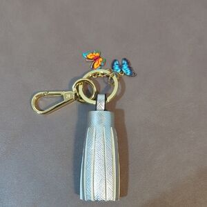 Tassel Purse Charm Keychain Clip Butteries Gold Silver New